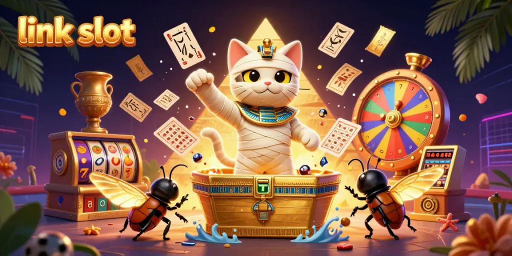 Win big with link slot at RUPIAHSLOT88 featuring a vibrant casino scene