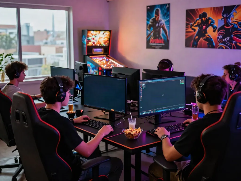 Exciting gaming atmosphere featuring players engaging with https://hitclub3.io/ in a sleek modern setup.