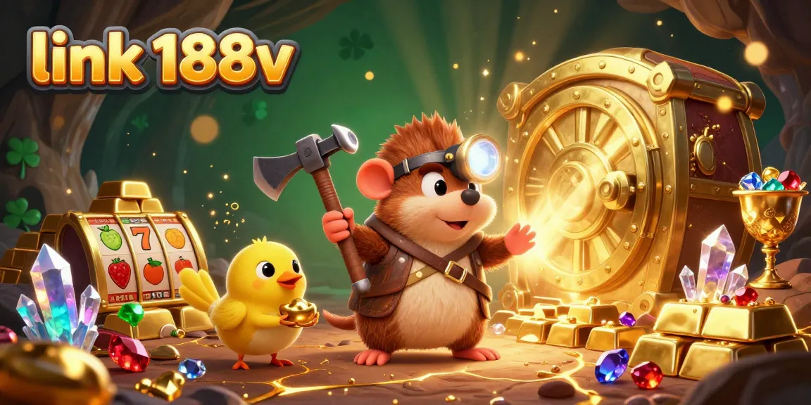Experience the thrill of slots with link 188v in a vibrant 3D casino environment packed with treasures!