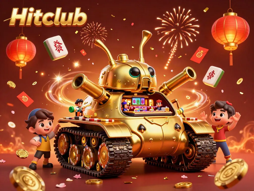 Engage in exciting gameplay at Hitclub with a vibrant casino inside a unique golden beetle tank.