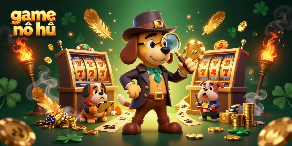 Engaging players with game nổ hũ, a detective theme exploring jackpot treasures while slot machines spin.