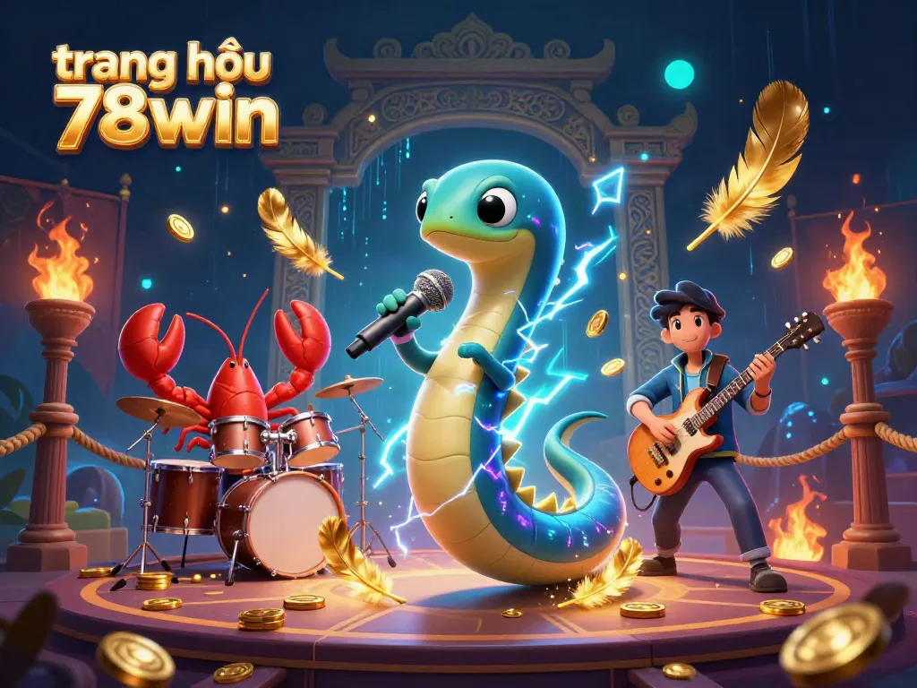 Engaging performance at an underwater casino stage featuring the trang chủ 78win, showcasing a DJ eel and band with dynamic elements.