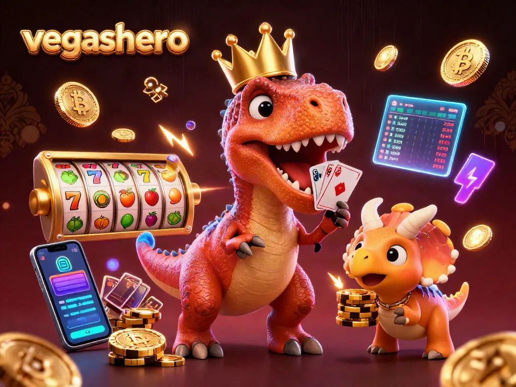 Engage with the exhilarating vegashero casino experience through this vibrant 3D illustration featuring card games.