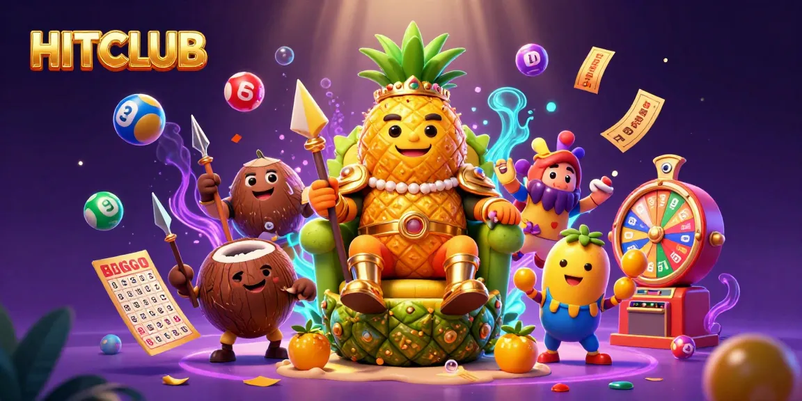 Experience the excitement of HITCLUB with a vibrant beach casino scene packed with lottery elements and dynamic characters.