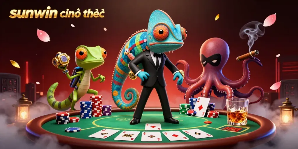 Experience the excitement of sunwin chính thức gameplay with vibrant characters and casino elements.