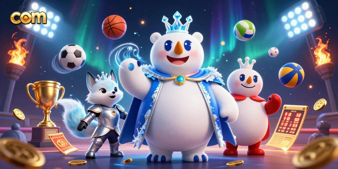 Engage in thrilling sports betting at com with an exciting scene of a polar bear and snow fox.