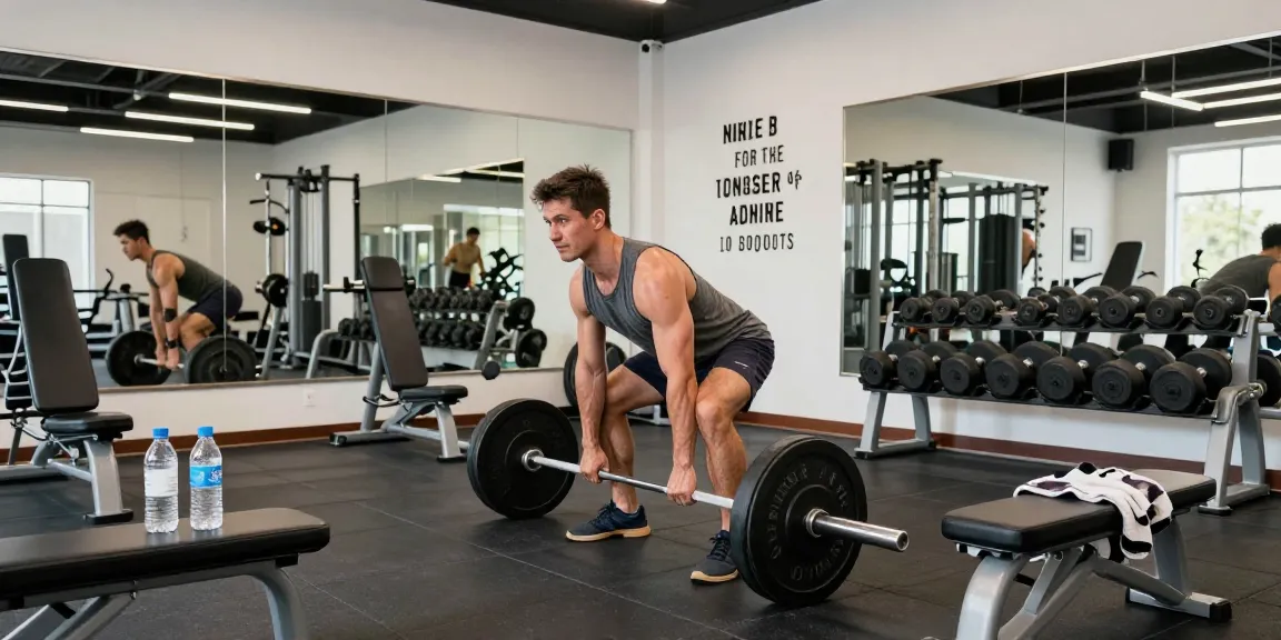 Prime Pharma Steroids gebruiker die deadlifts uitvoert in moderne gym, met krachtige toewijding en focus.