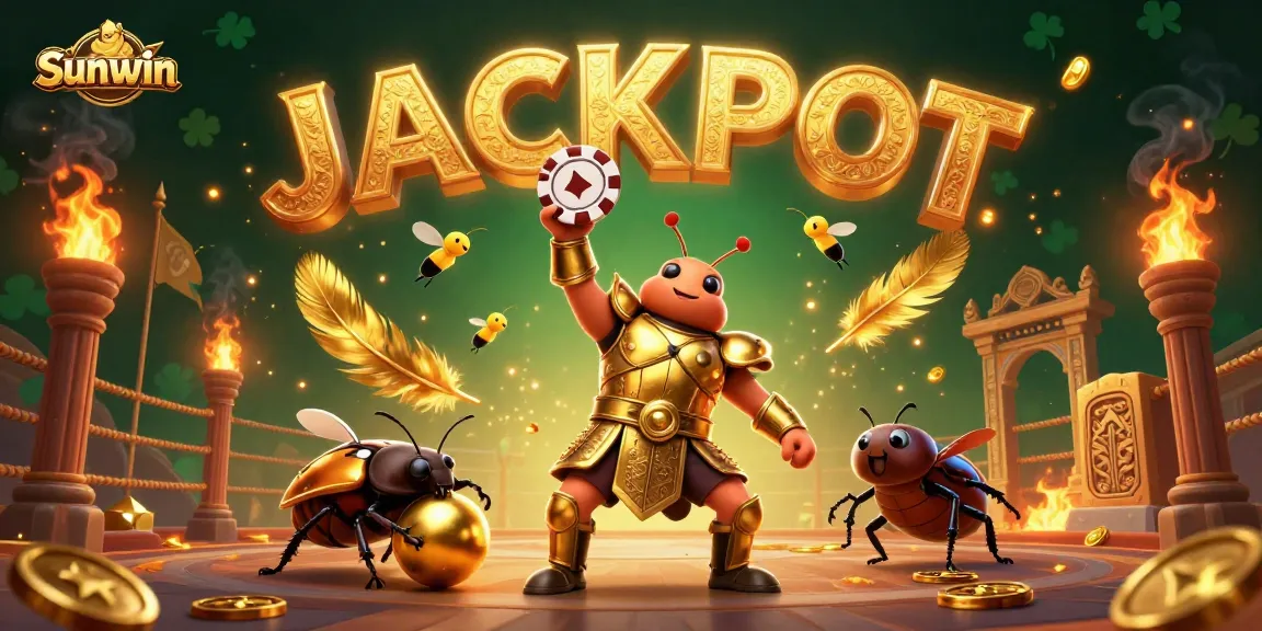 Experience the thrill at Sunwin as a beetle hero wins the jackpot amidst thrilling casino elements!