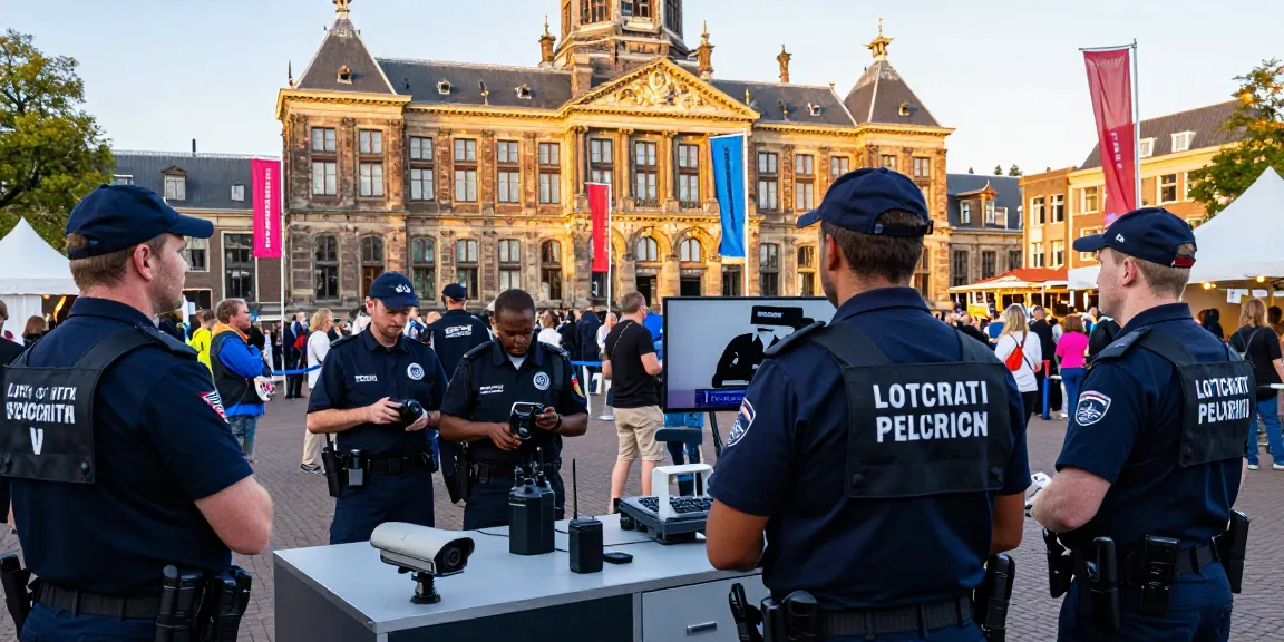 Professional security team monitoring an event in Den Haag, showcasing beveiliging den haag and modern safety measures.